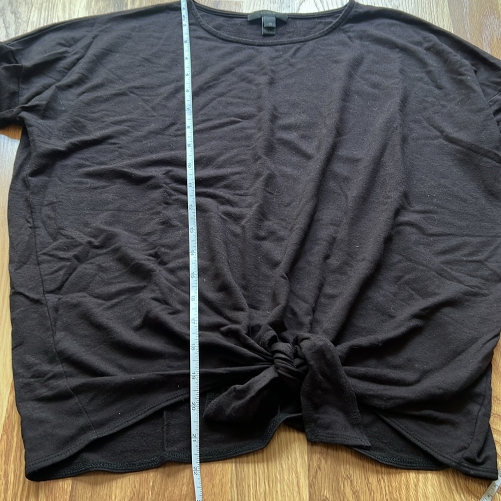 J. Crew Black Tie Front Long Sleeve Tee - Picture 8 of 11